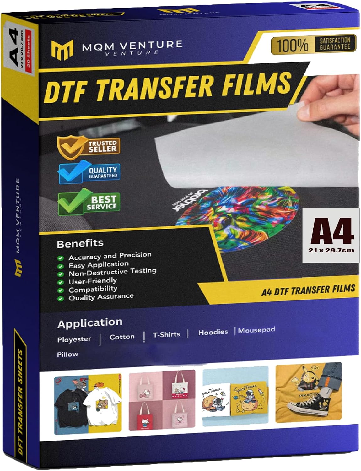 Premium Matte Finish DTF Transfer Film for All Fabrics