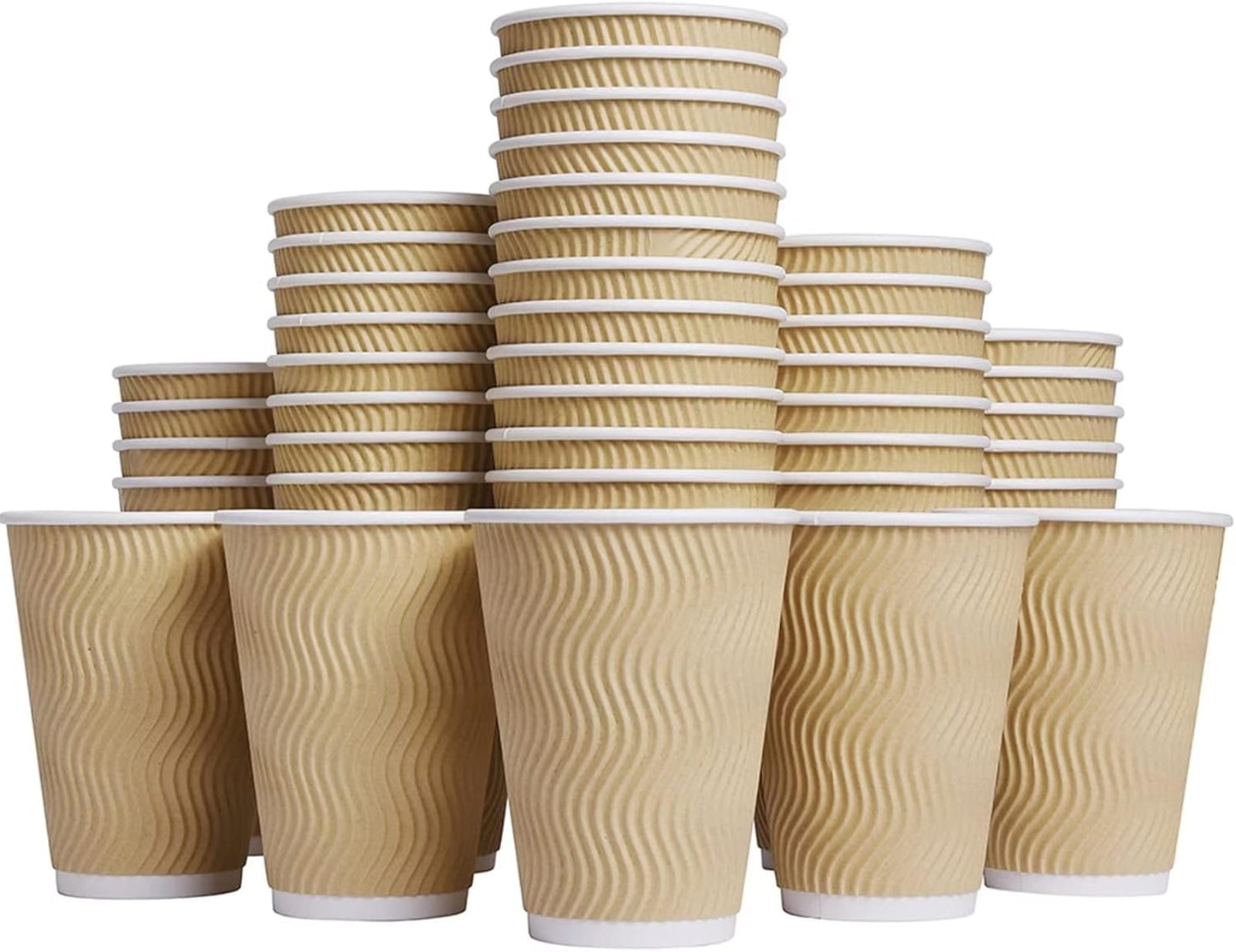 Insulated 12oz Hot Coffee Cups 100pcs - Luckypack