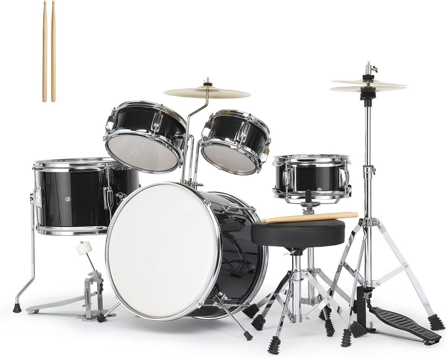 Ktaxon 5-Piece Complete Junior Drums Set for Young Musicians