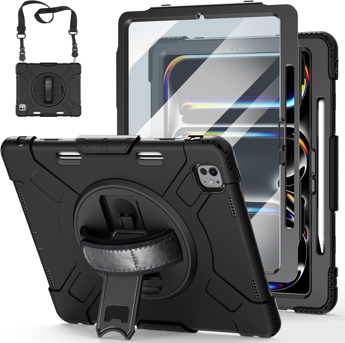 Military Grade Case for iPad Pro 13 Inch 7th Gen 2024 - Black