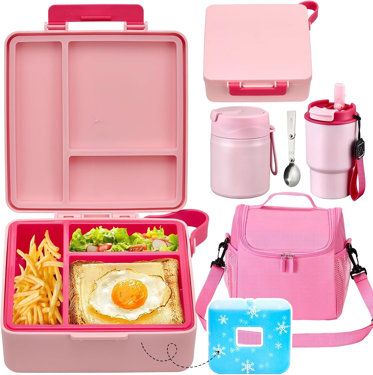 Lunch Box Set with Bento Box, Insulated Food Jar & Water Bottle