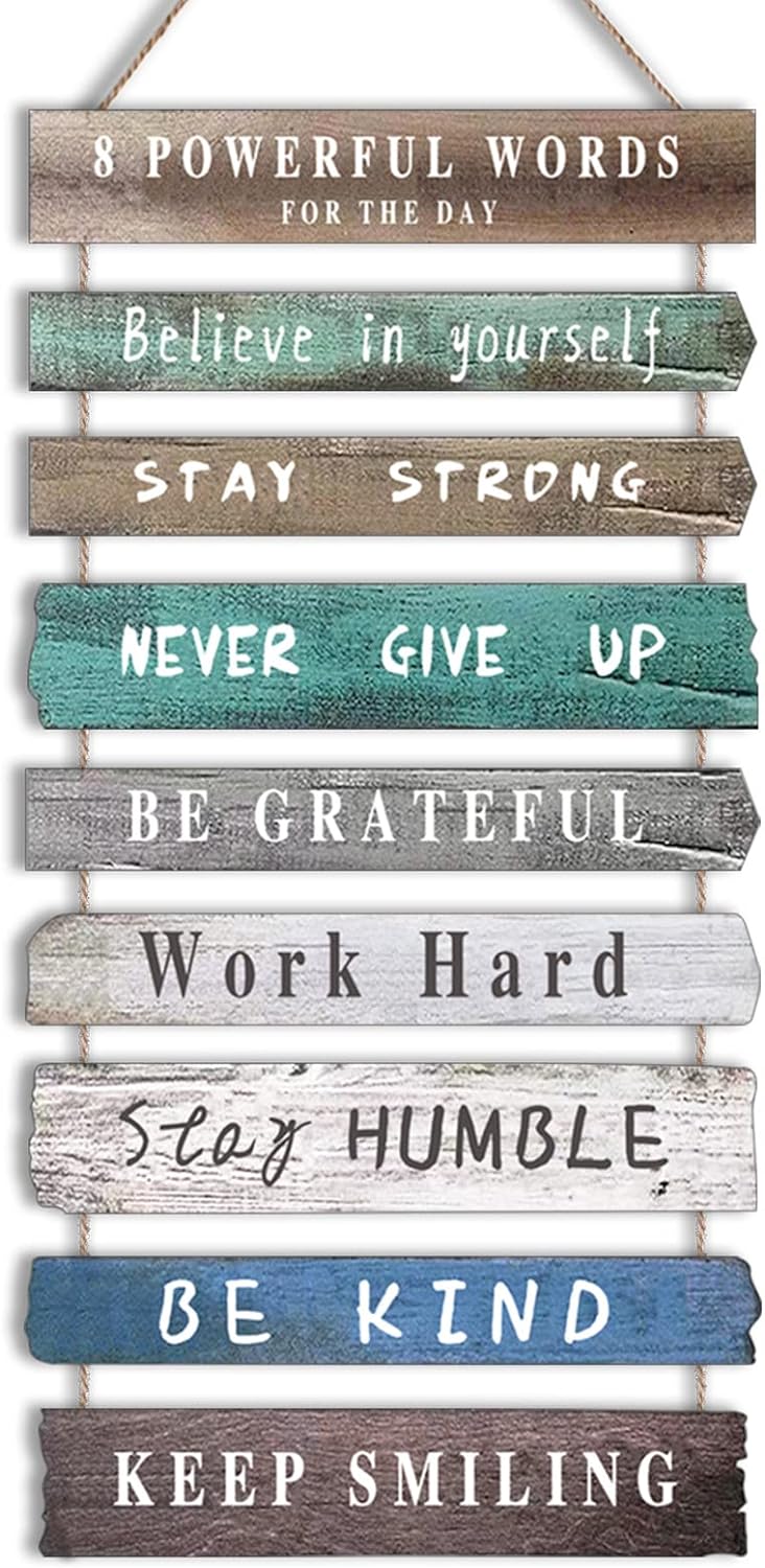 Joyhawk Wooden Rustic Motivational Wall Art - Inspiring Quotes for Any Room 12x24