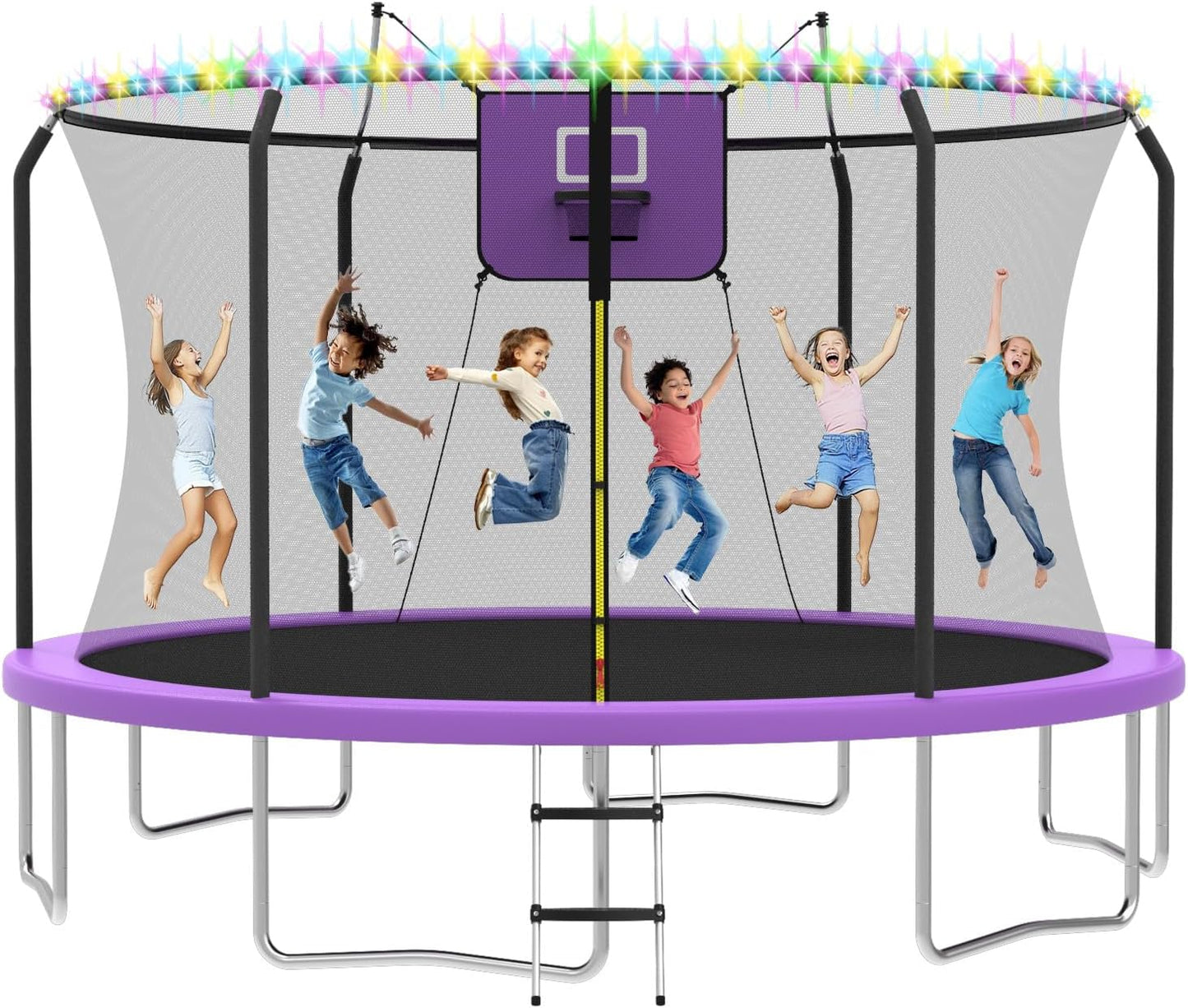 8FT 10FT 12FT 14FT Outdoor Trampoline with Safety Net & Ladder