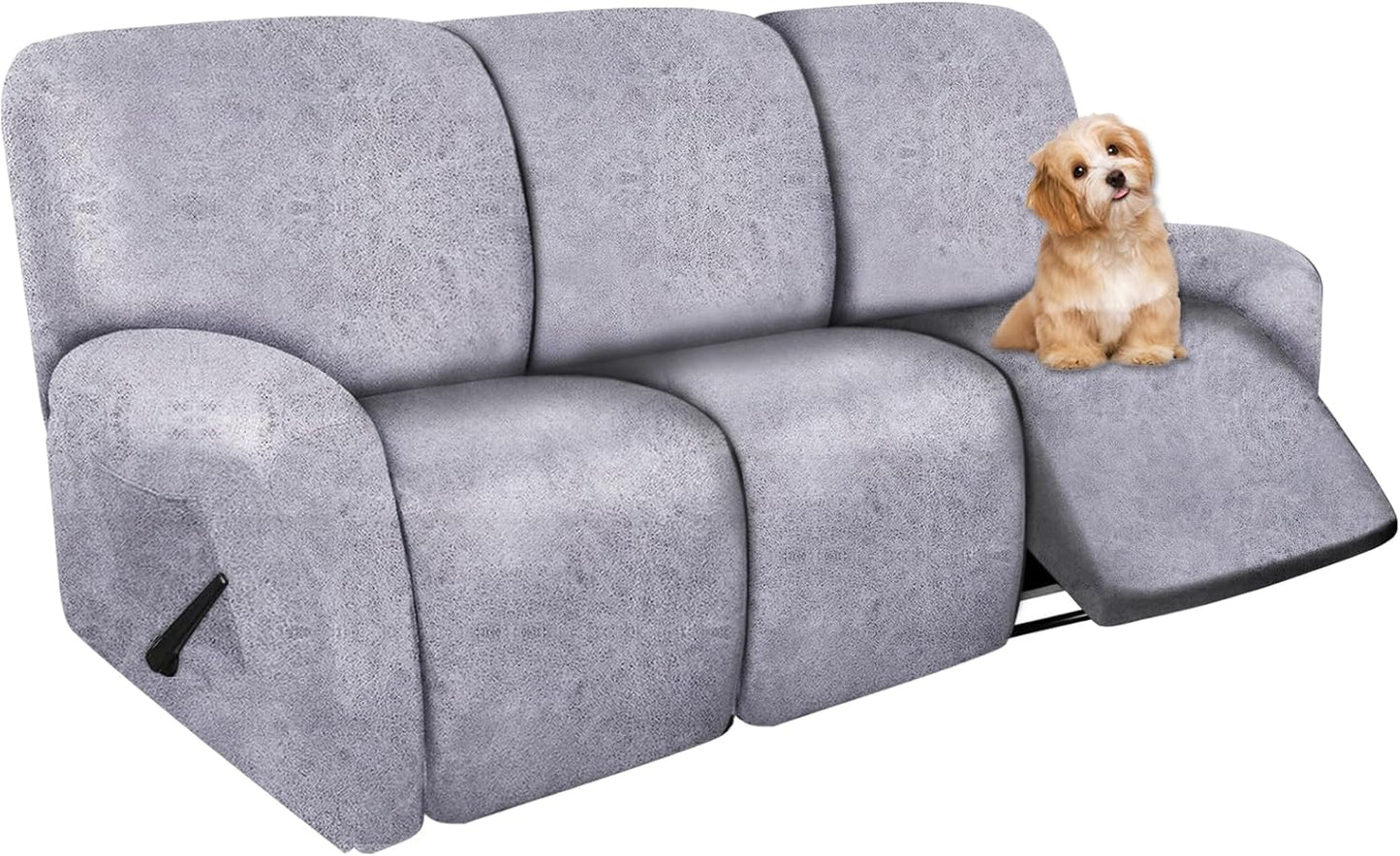Molasofa Recliner Sofa Covers - 8 Pieces Stretch Leather Like