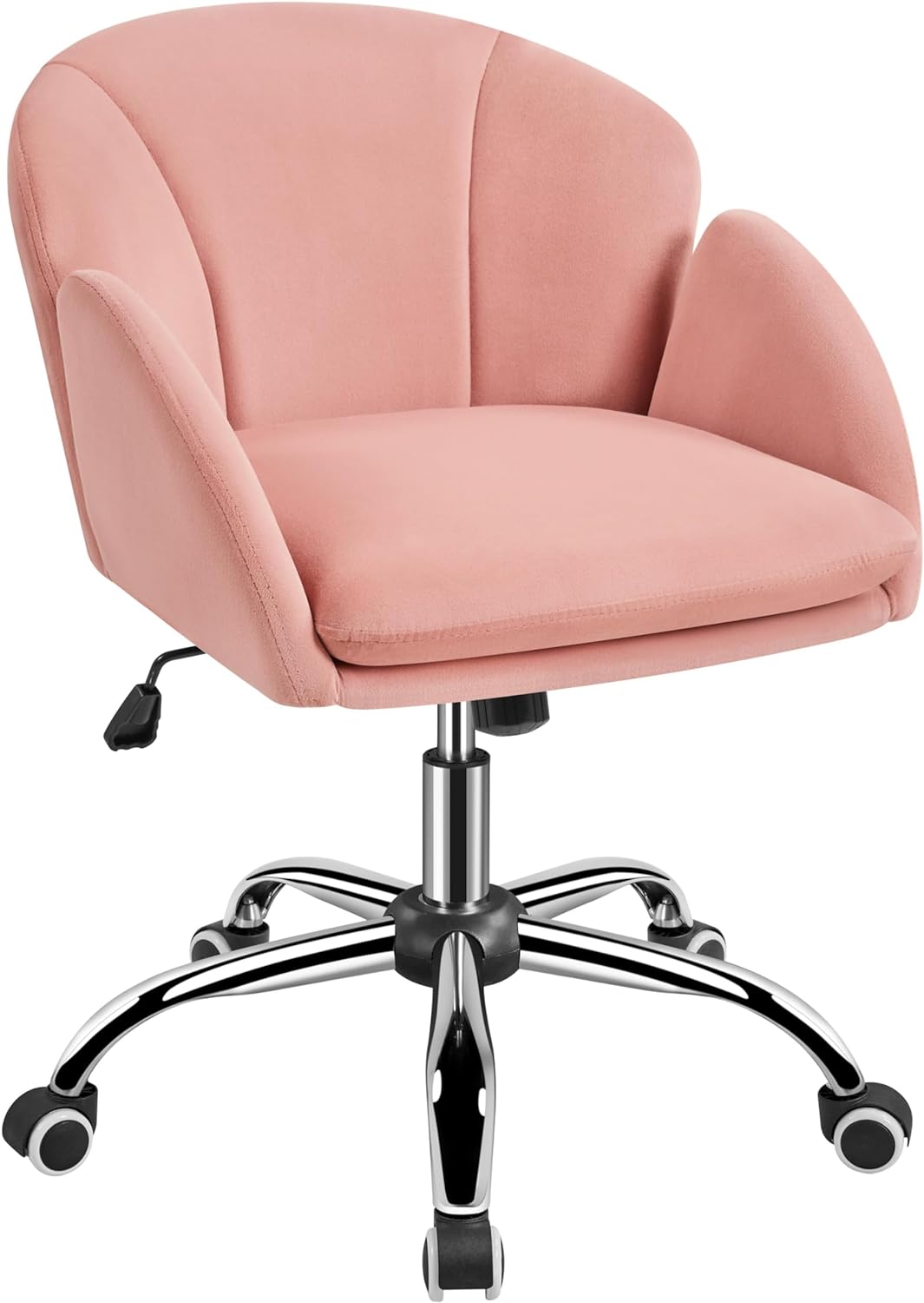 Yaheetech Pink Velvet Swivel Chair - Comfy & Cute!