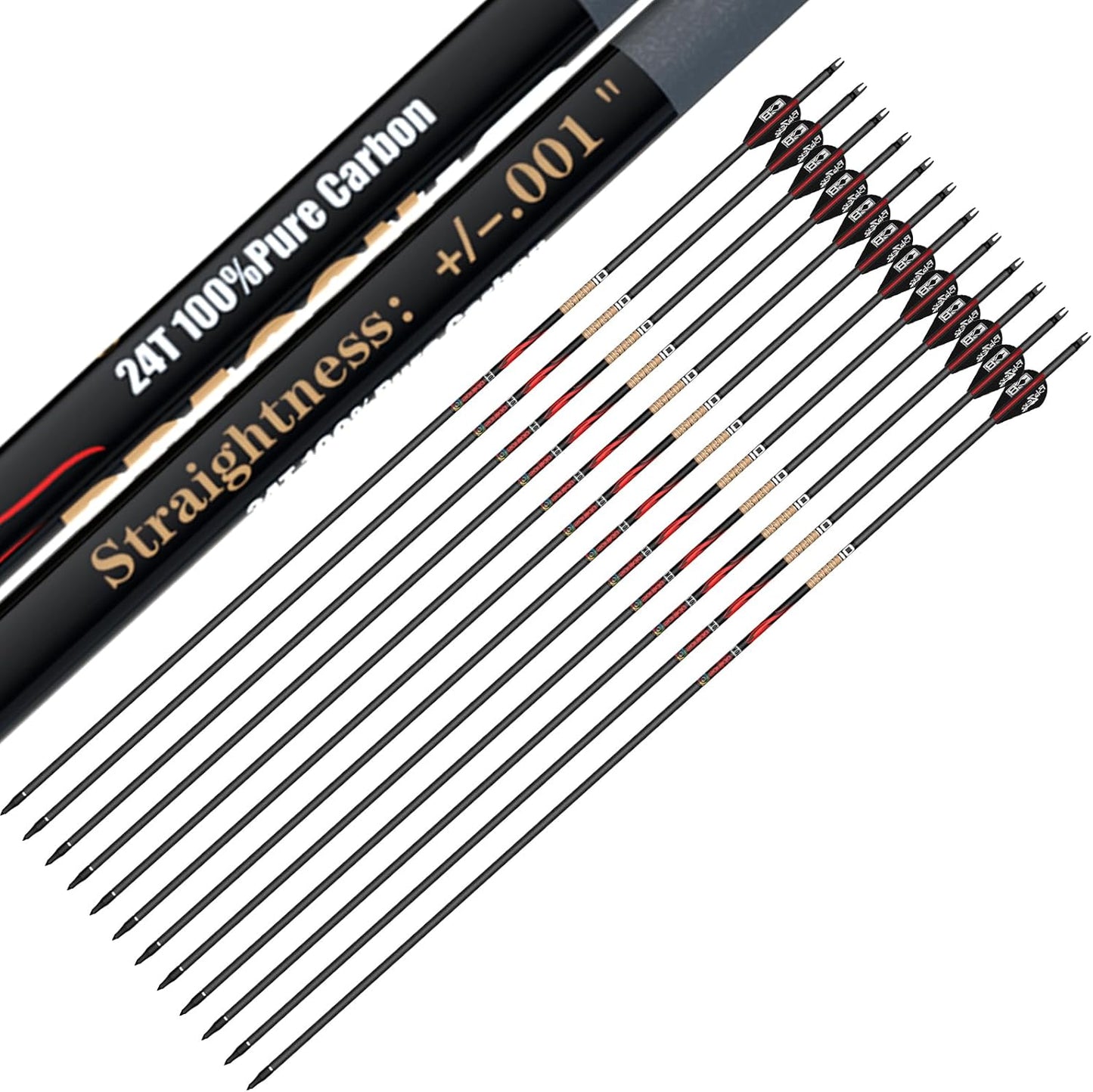 100% Pure Carbon Arrows for Compound and Recurve Bows