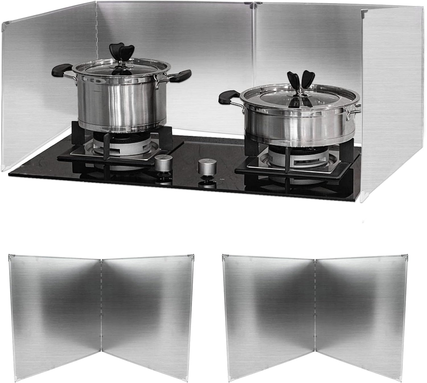 Amundo Foldable Stainless Steel Splatter Guard - Grease-Free Cooking!