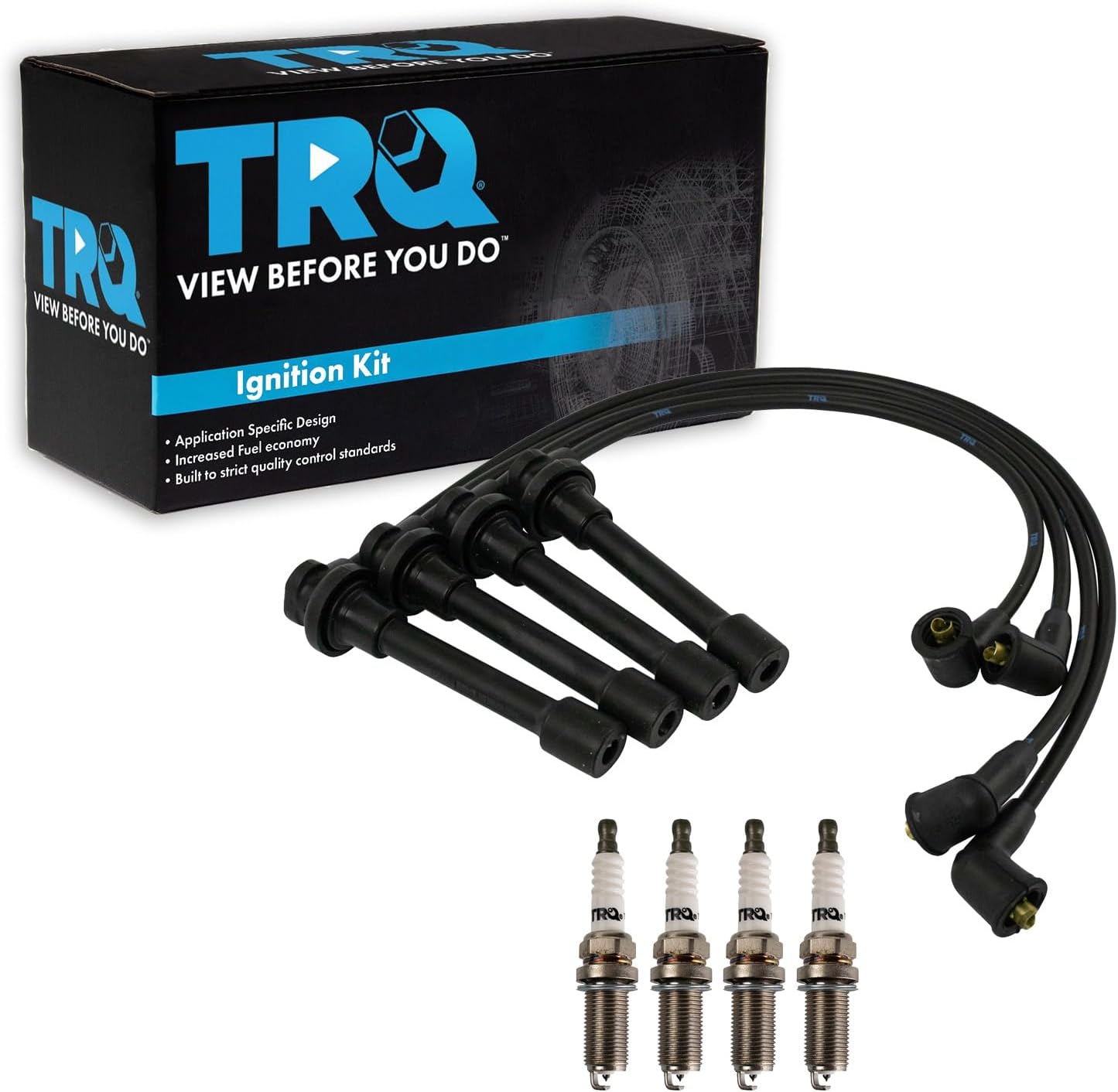 TRQ Ignition Kit Spark Plugs Wire Set for 1990-1993 Mazda Miata