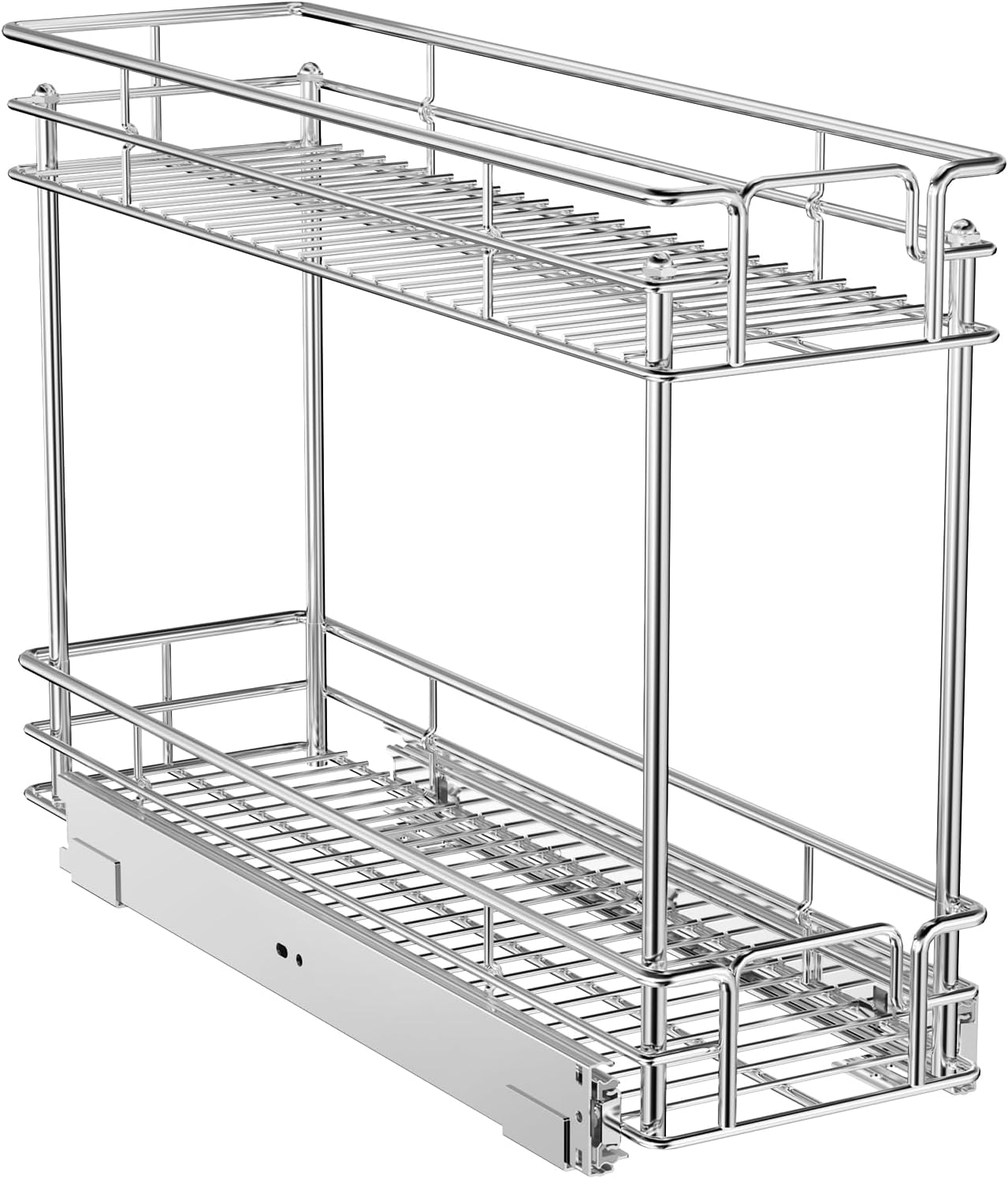 ROOMTEC Pull Out Spice Rack for Narrow Cabinet - 2 Tier Organizer