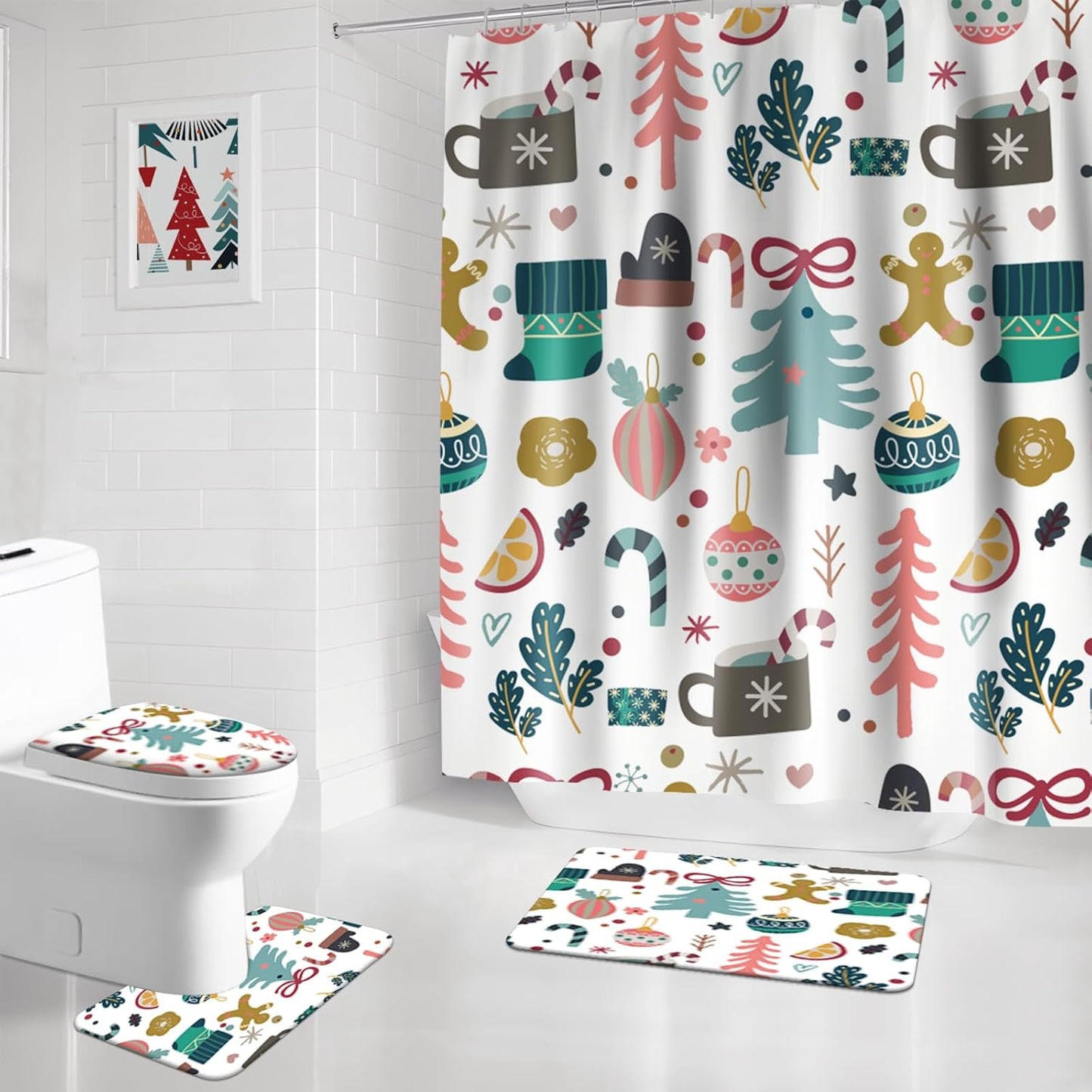 Gingerbread Man Bathroom Set: Winter Wonderland Delight