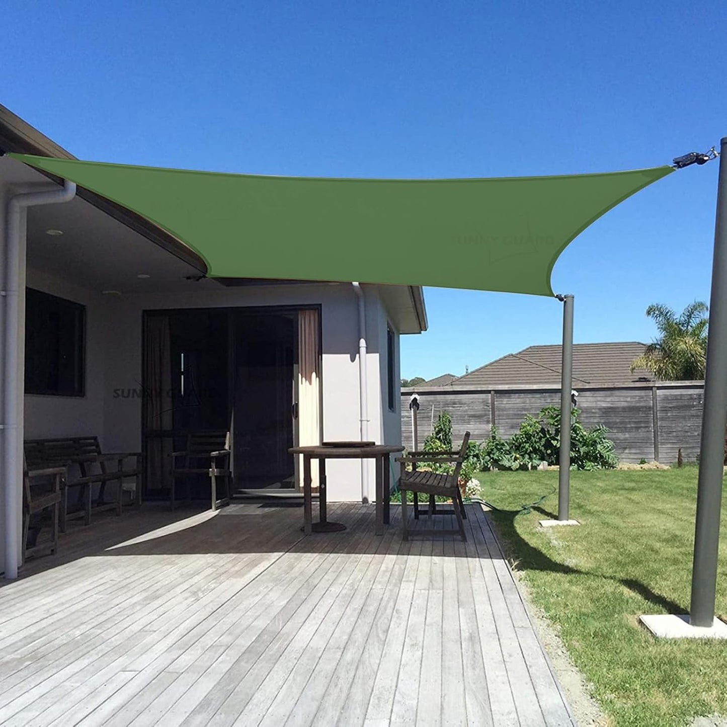 Custom Size 10ftx16ft Piquant Green Sun Shade Sail for Outdoor Use