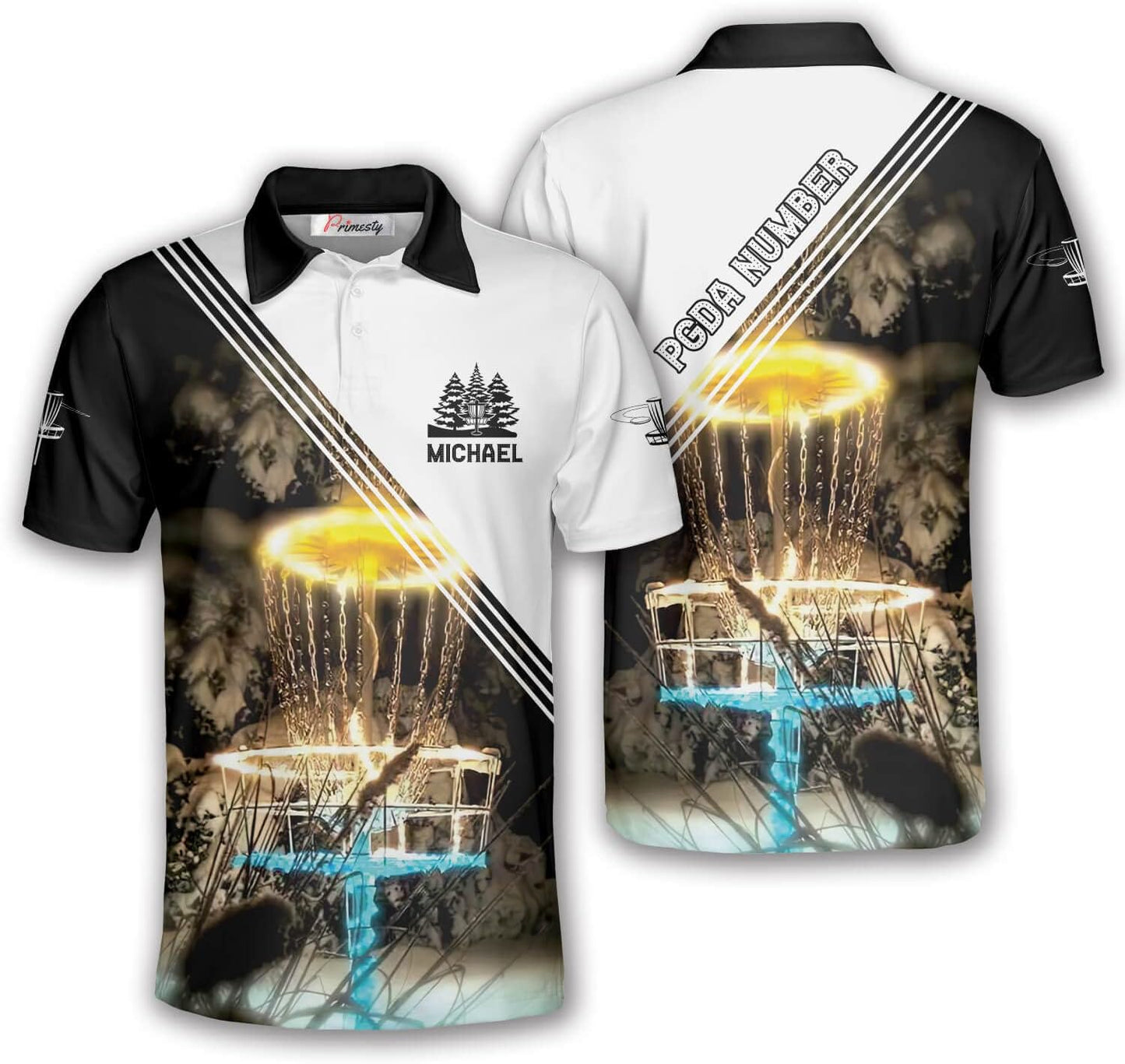 Custom Disc Golf Polo Shirts for Men by PRIMESTY