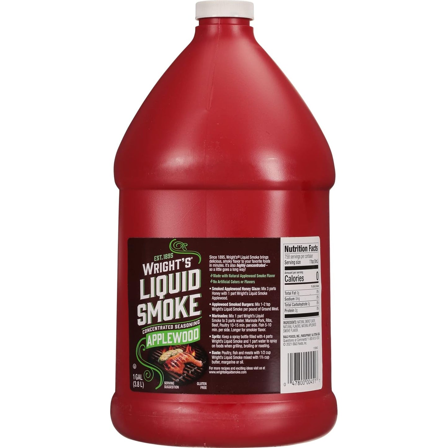 Wright's Liquid Smoke Applewood 1 Gallon for Bold Barbecue Flavor
