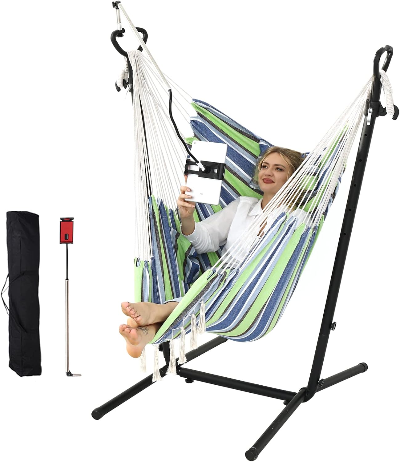 Bohemian Style Hammock Chair: Adjustable Swing & 400lb Capacity