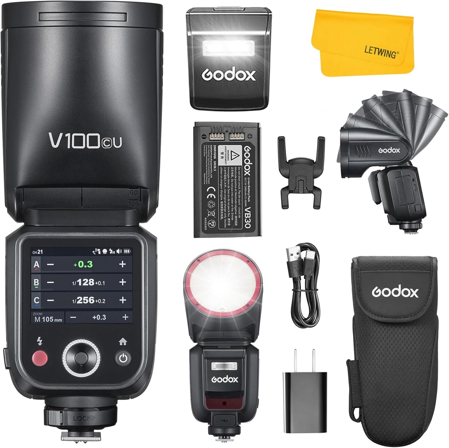 Godox V100 C Flash for Canon: 100Ws TTL Speedlite with Touchscreen