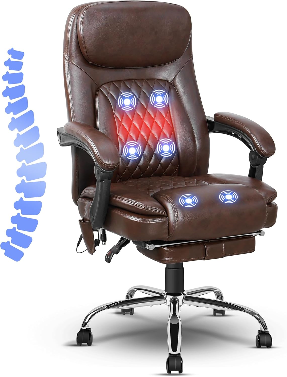 Ergonomic Vibrating Massage Office Chair with Heating Function