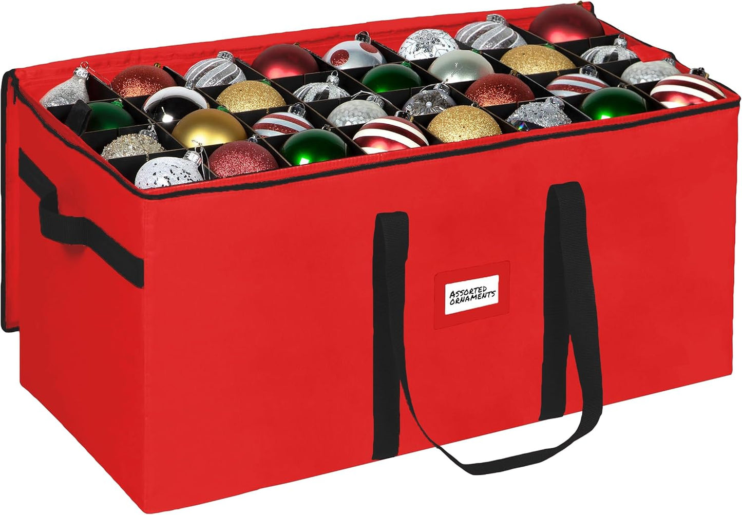 Christmas Ornament Storage Container for 128 Ornaments - Red