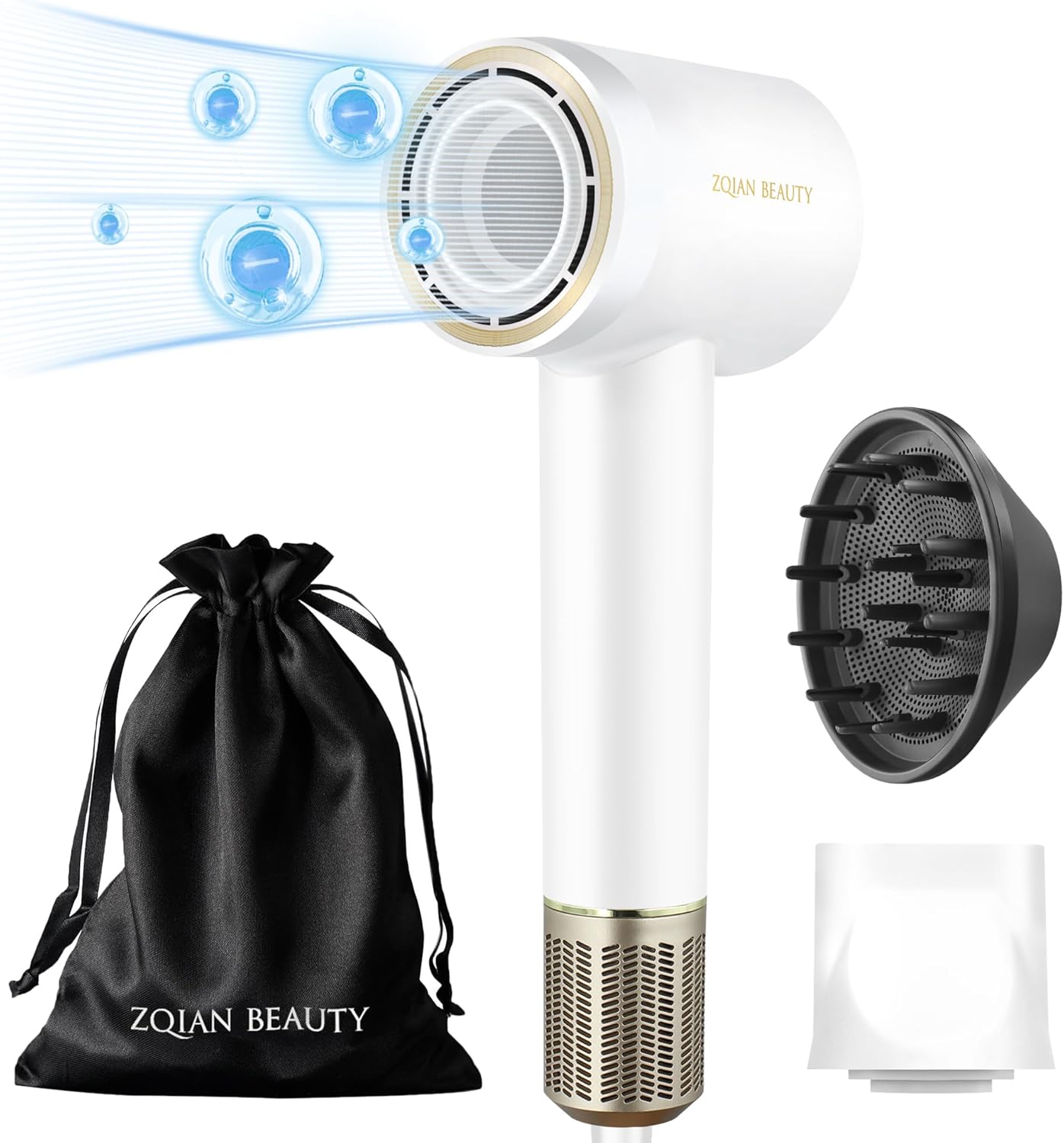 Fast Drying Ionic Hair Dryer - Low Noise, Travel-Friendly