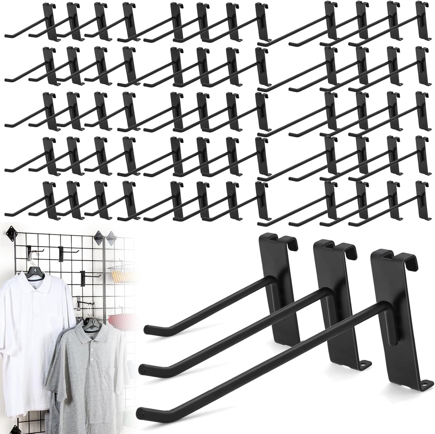60 Pcs Gridwall Hooks for Heavy Duty Display and Storage Needs