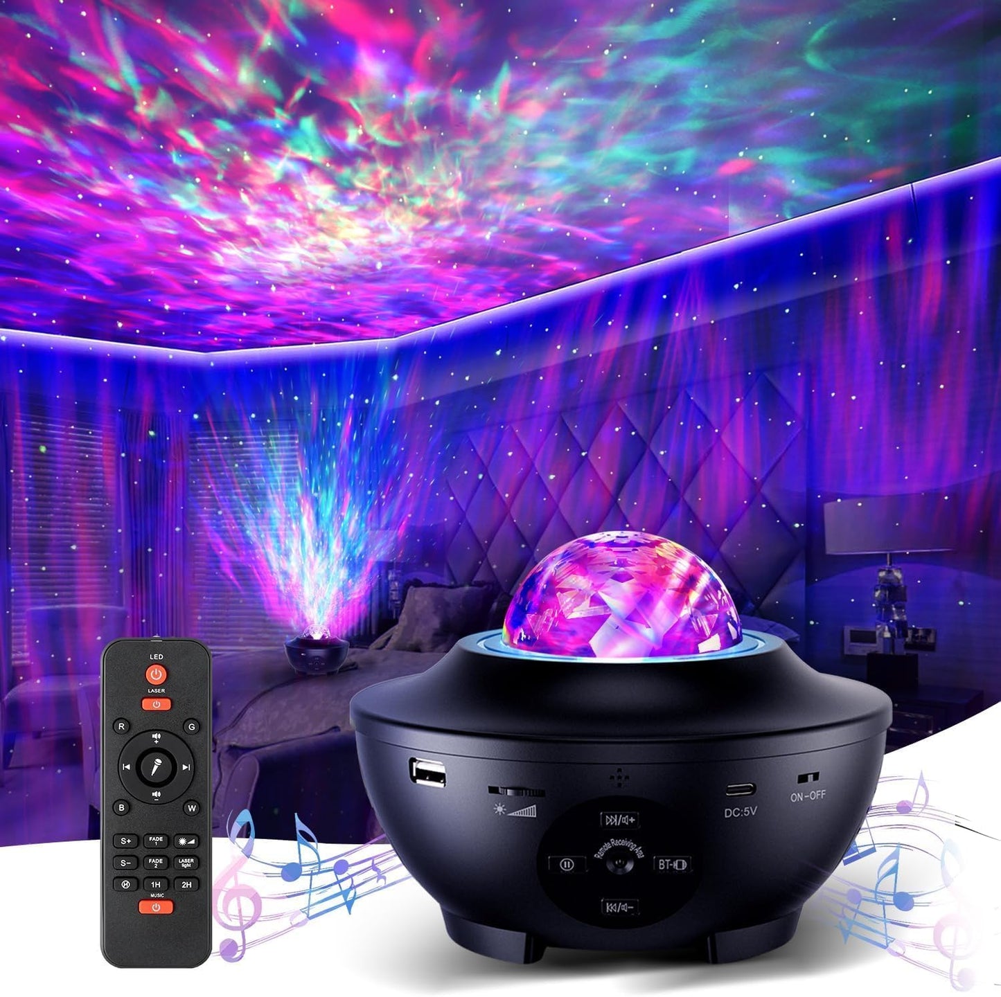Bluetooth Galaxy Projector: Dreamy Room Decor