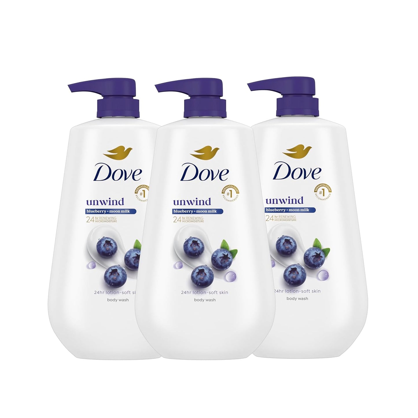 Dove Body Wash Unwind Blueberry & Moon Milk for Soft Skin