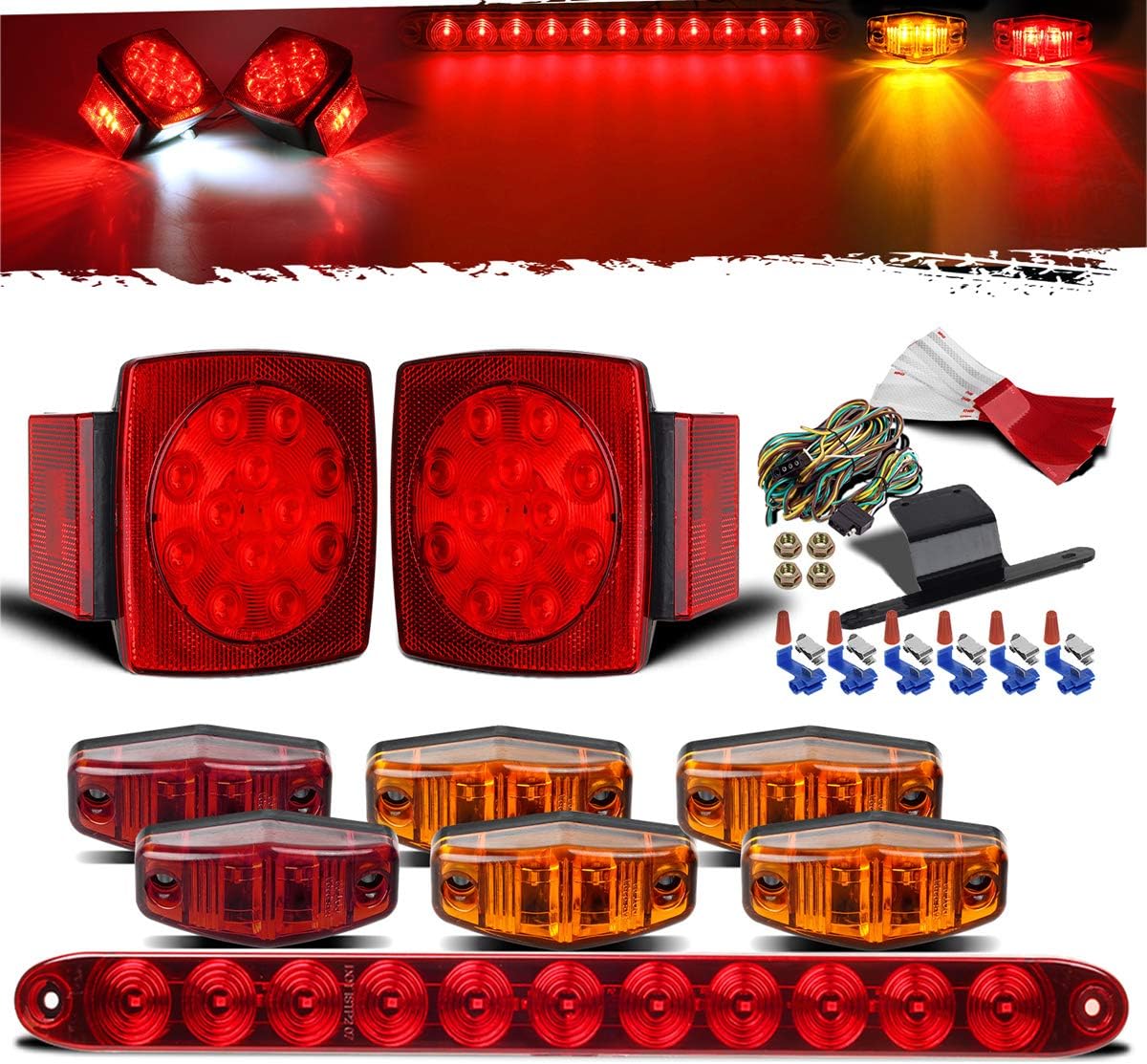 Partsam Submersible LED Trailer Light Kit for Safe Driving