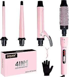 4 in 1 Curling Wand Set for Versatile Beach Waves and Curls