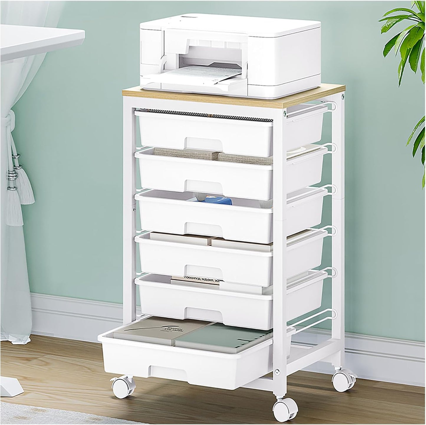 Rolling Storage Utility Cart with 6 Drawers for Home Office