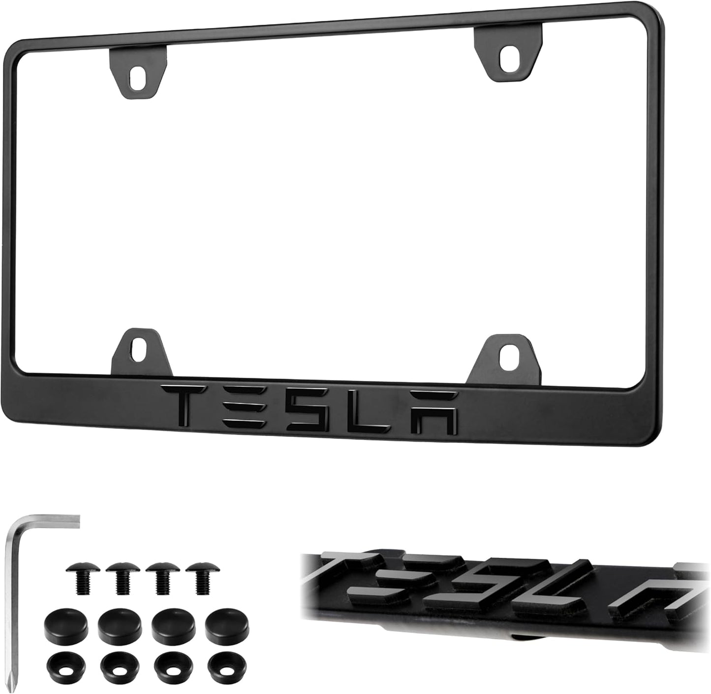 Tesla License Plate Frame in Stealth Black for Model S, 3, X, Y