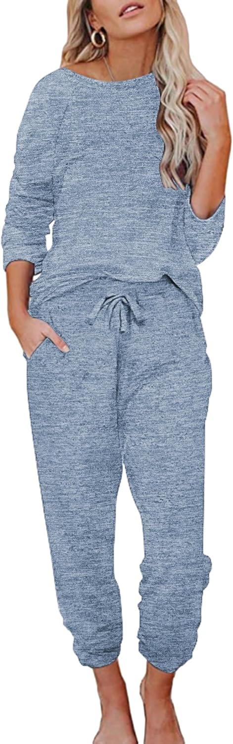 Ekouaer Womens Pajamas Set Long Sleeve Loungewear for Comfort