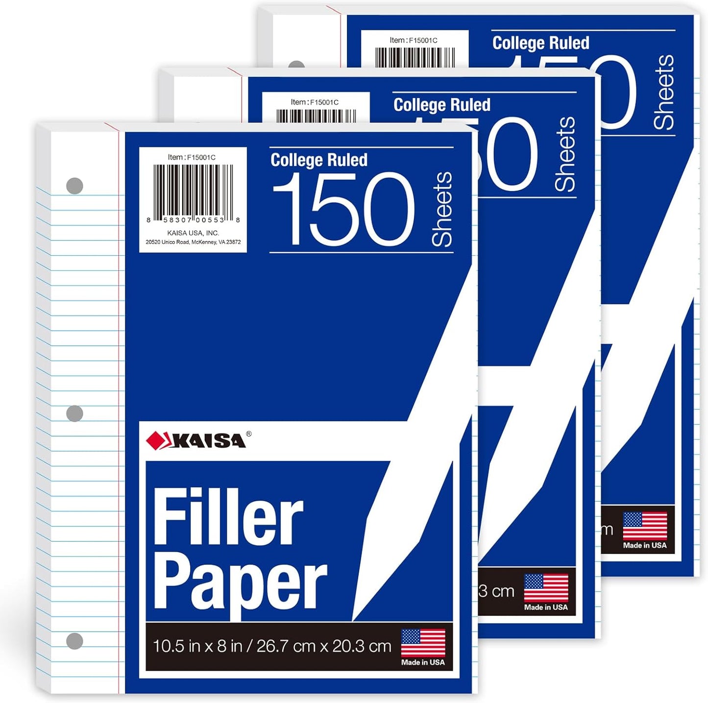 KAISA College Ruled Loose Leaf Paper Bundle