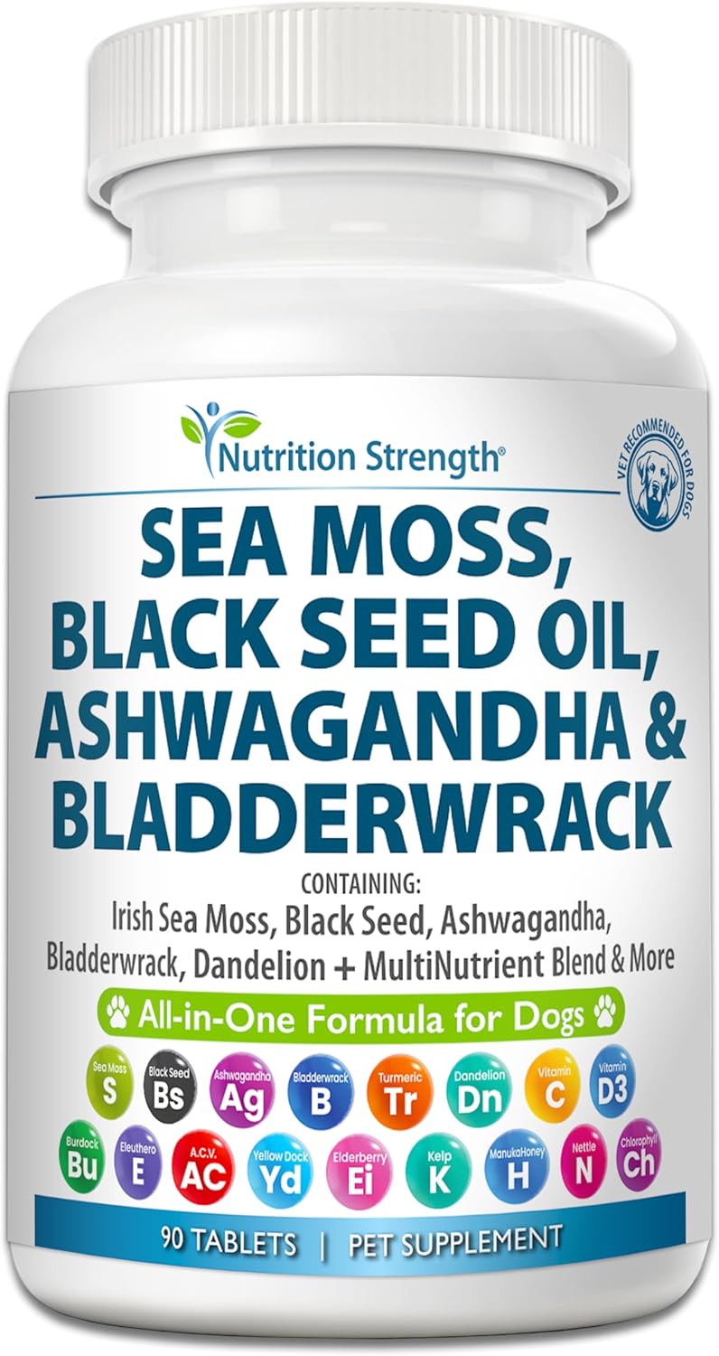 Sea Moss for Dogs with Black Seed Oil and Turmeric Tablets