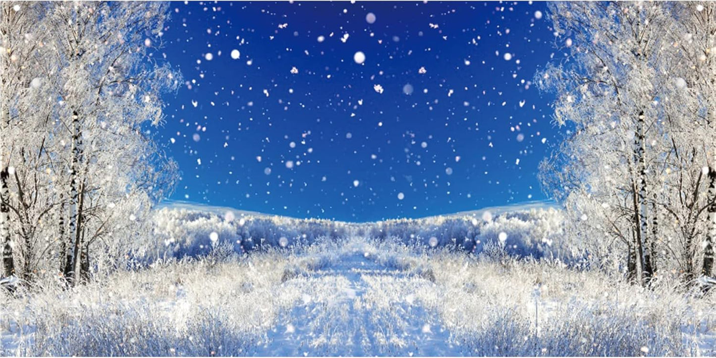 20x10ft Dreamy Forest Snowflake Background for Winter Events