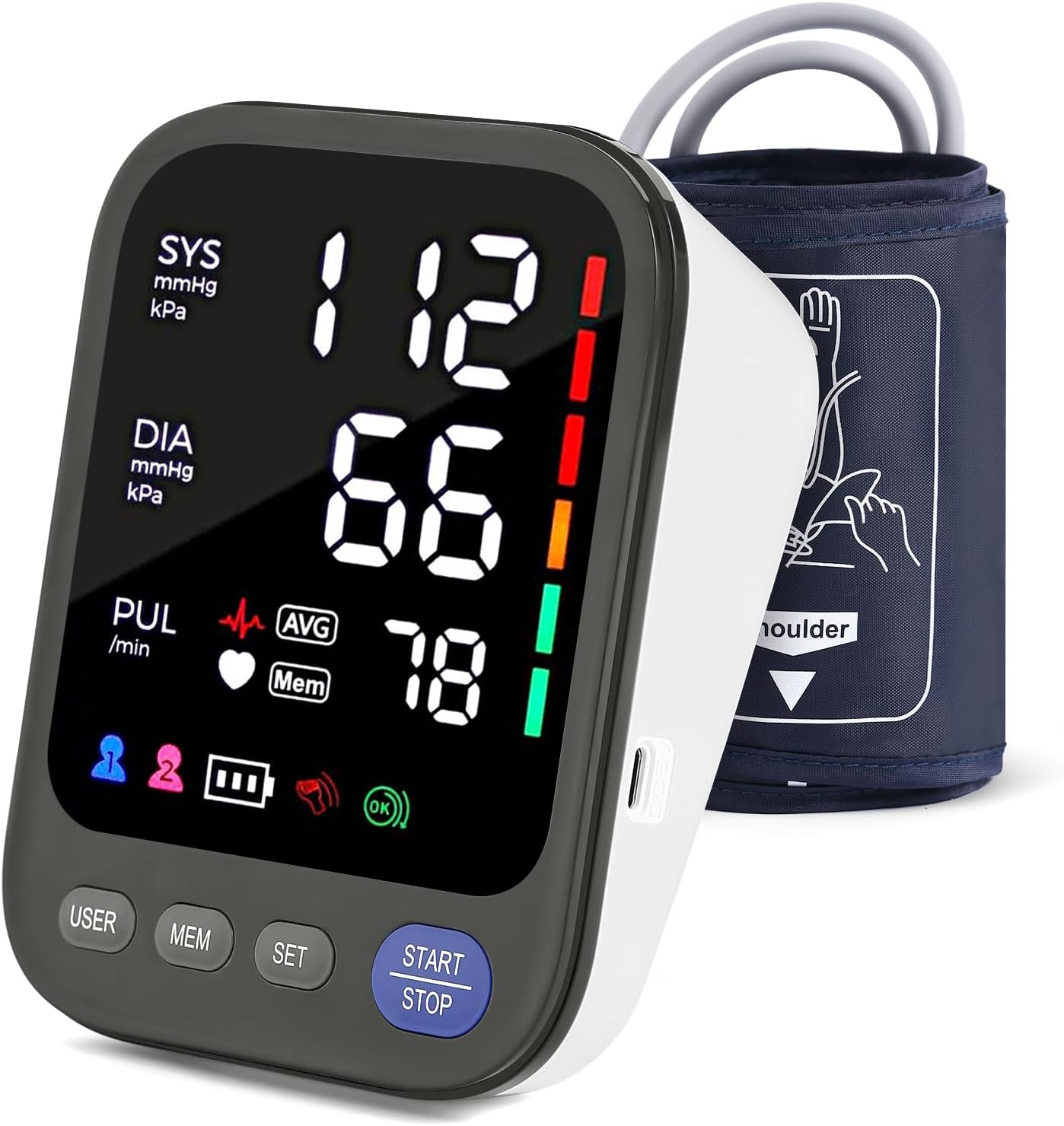 Automatic Digital Blood Pressure Monitor with Large Cuff Design