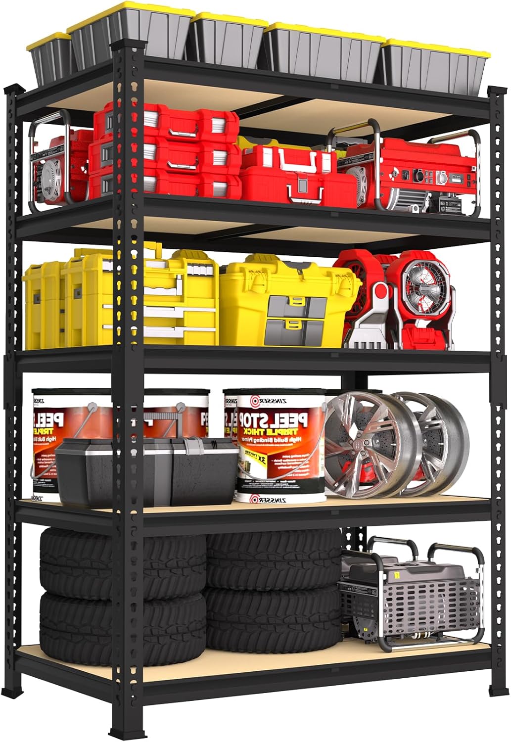 Heavy Duty Storage Shelves - 5 Tier Adjustable Metal Rack Unit