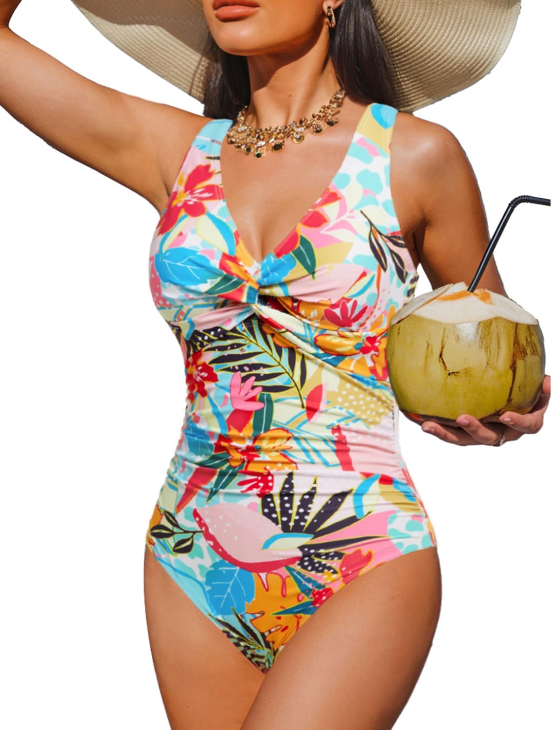 Holipick Women Tummy Control One Piece Swimsuit for Elegance