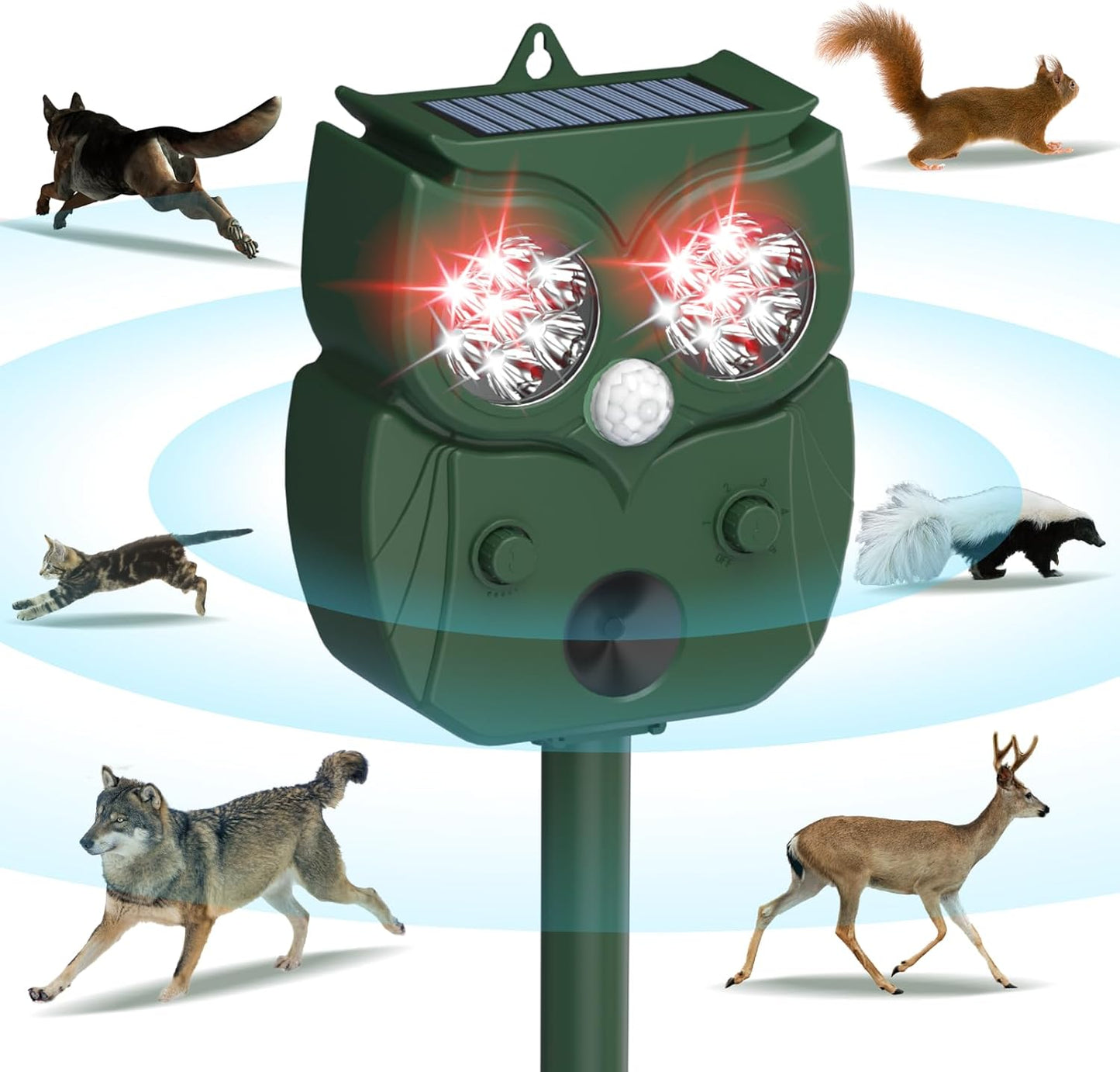 Ultrasonic Animal Repellent with Motion Detection for Gardens