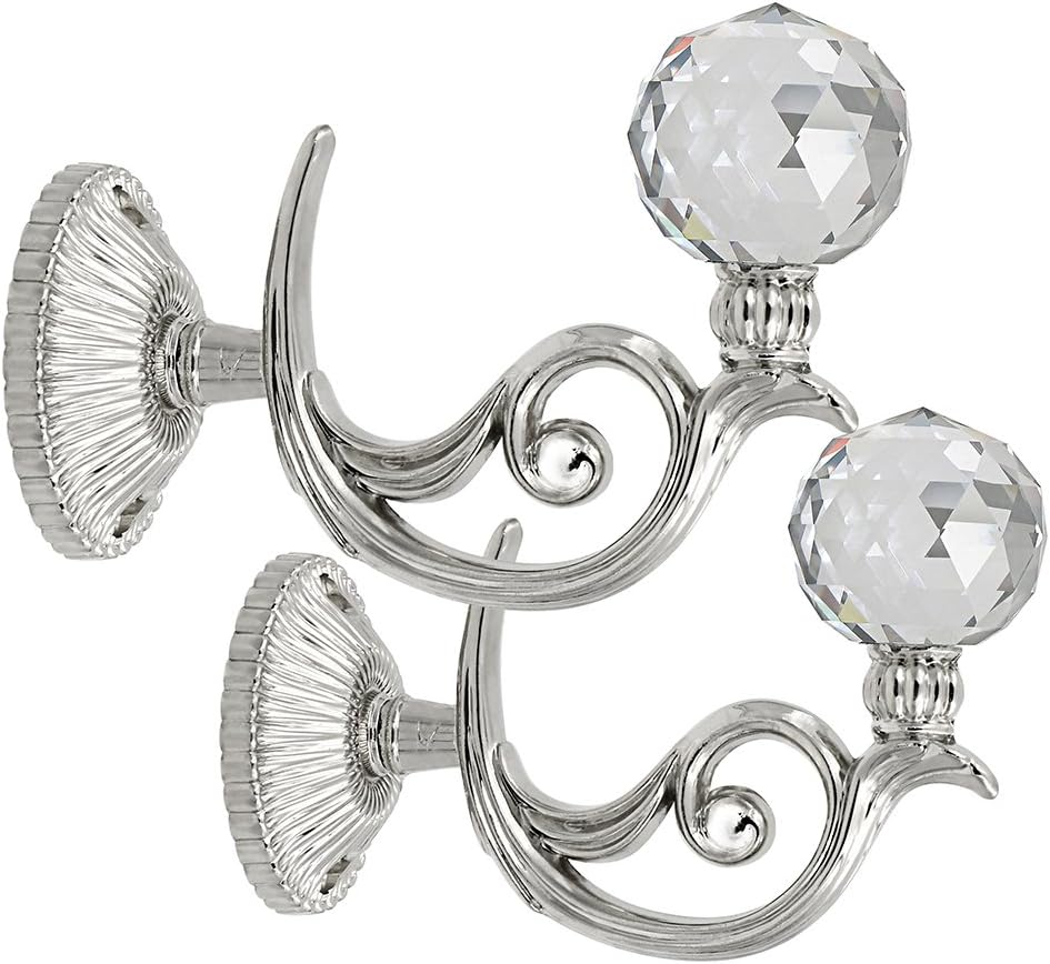 Phoenix Crystal Curtain Holdbacks - Elegant Silver Finish