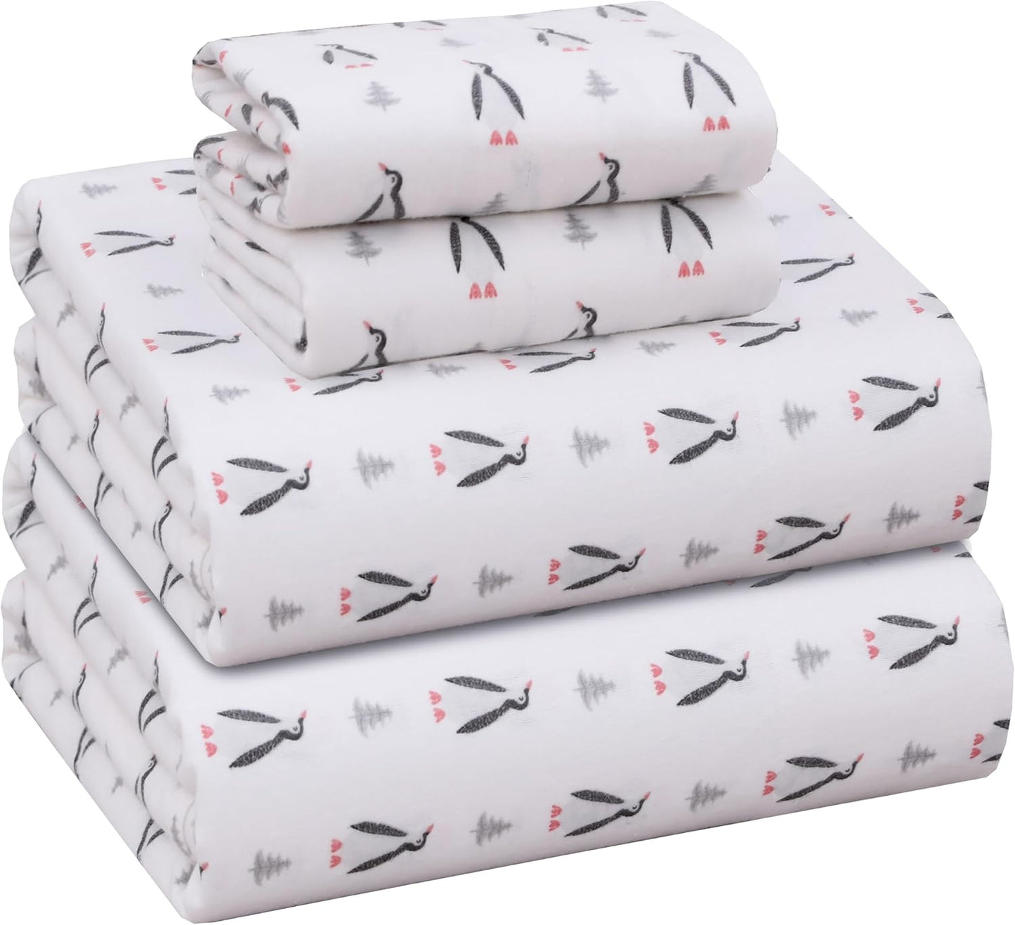 RUVANTI Flannel Sheets Twin Size Set for Ultimate Comfort