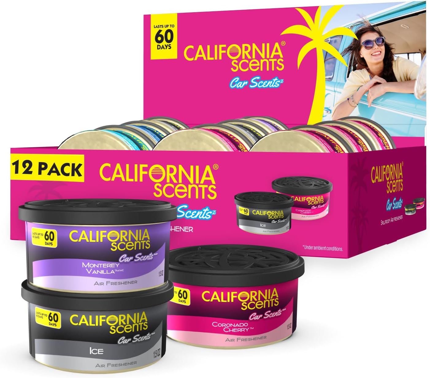 California Scents Set of 12 Spillproof Odor Neutralizer Cans