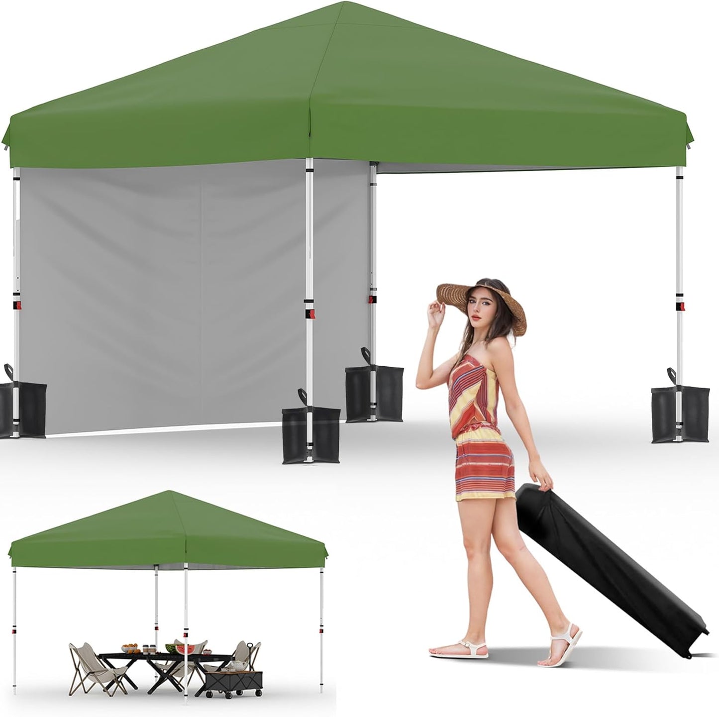Garvee 10x10 Pop Up Canopy Tent for Outdoor Events and Camping