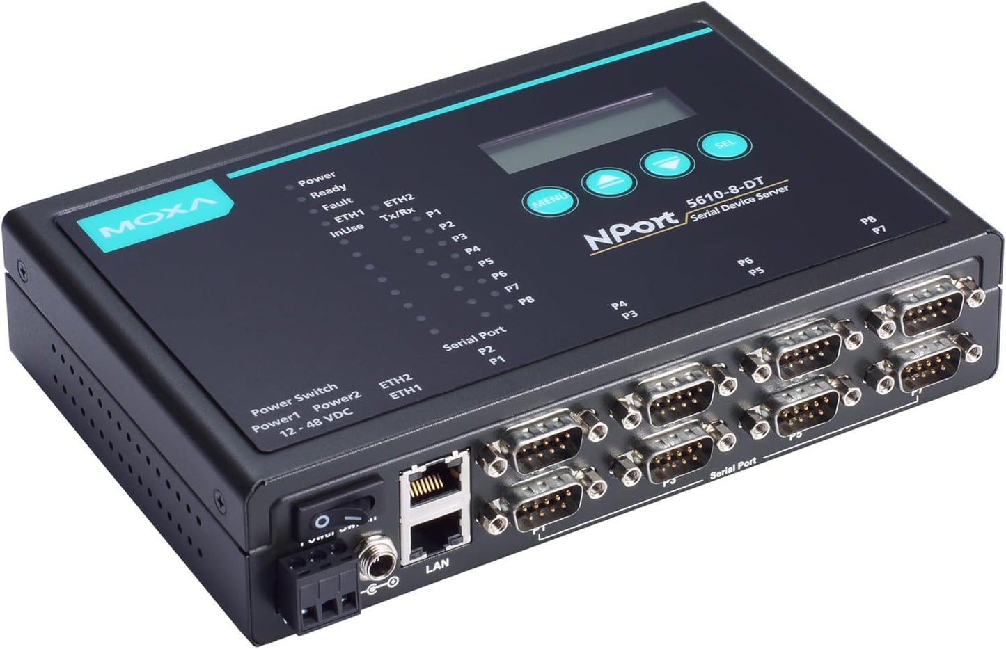 MOXA NPort 5610-8-DT: 8 Port RS-232 Serial Device Server
