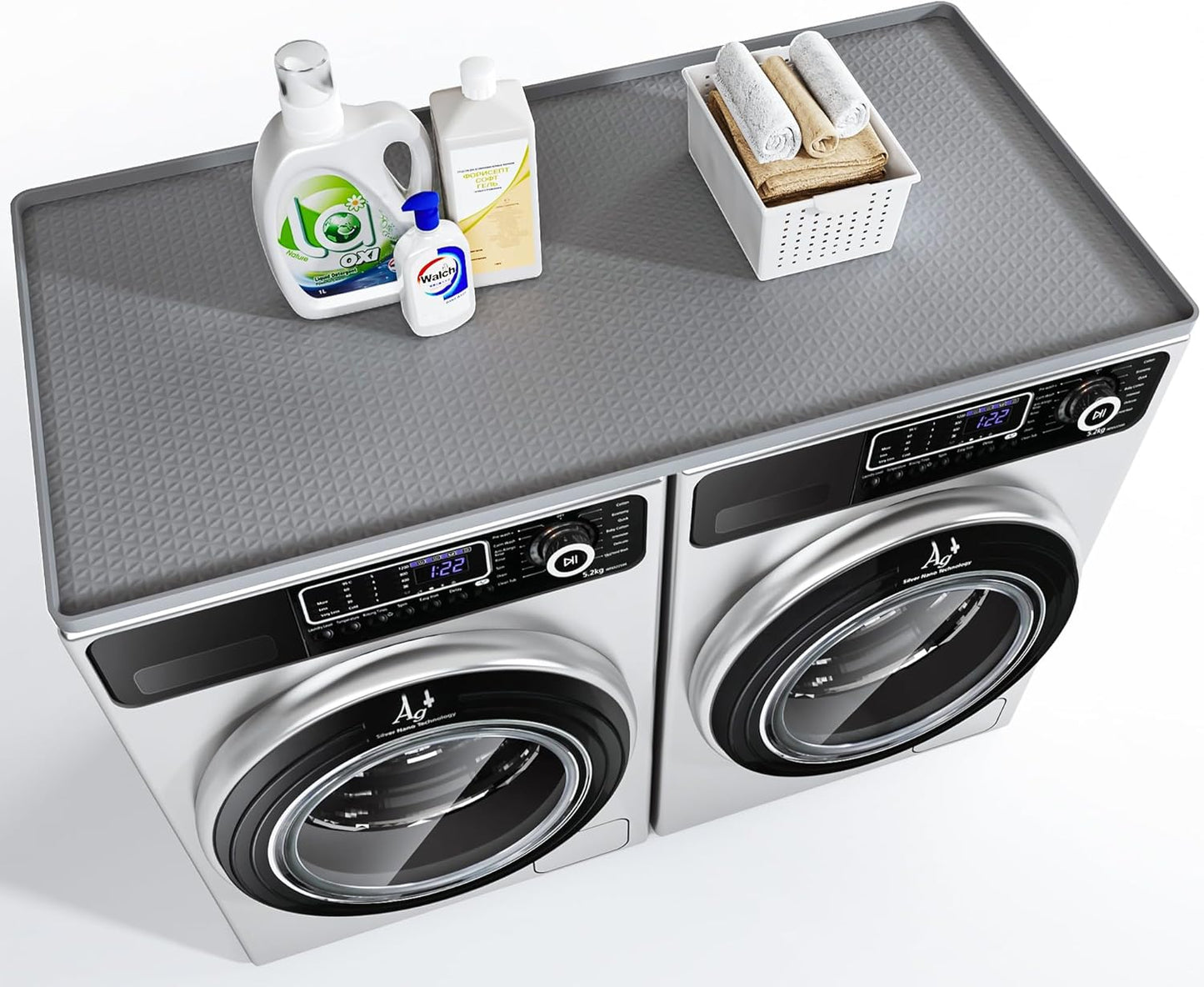 Washer Dryer Countertop Mat, Large Non-Slip Silicone Protector