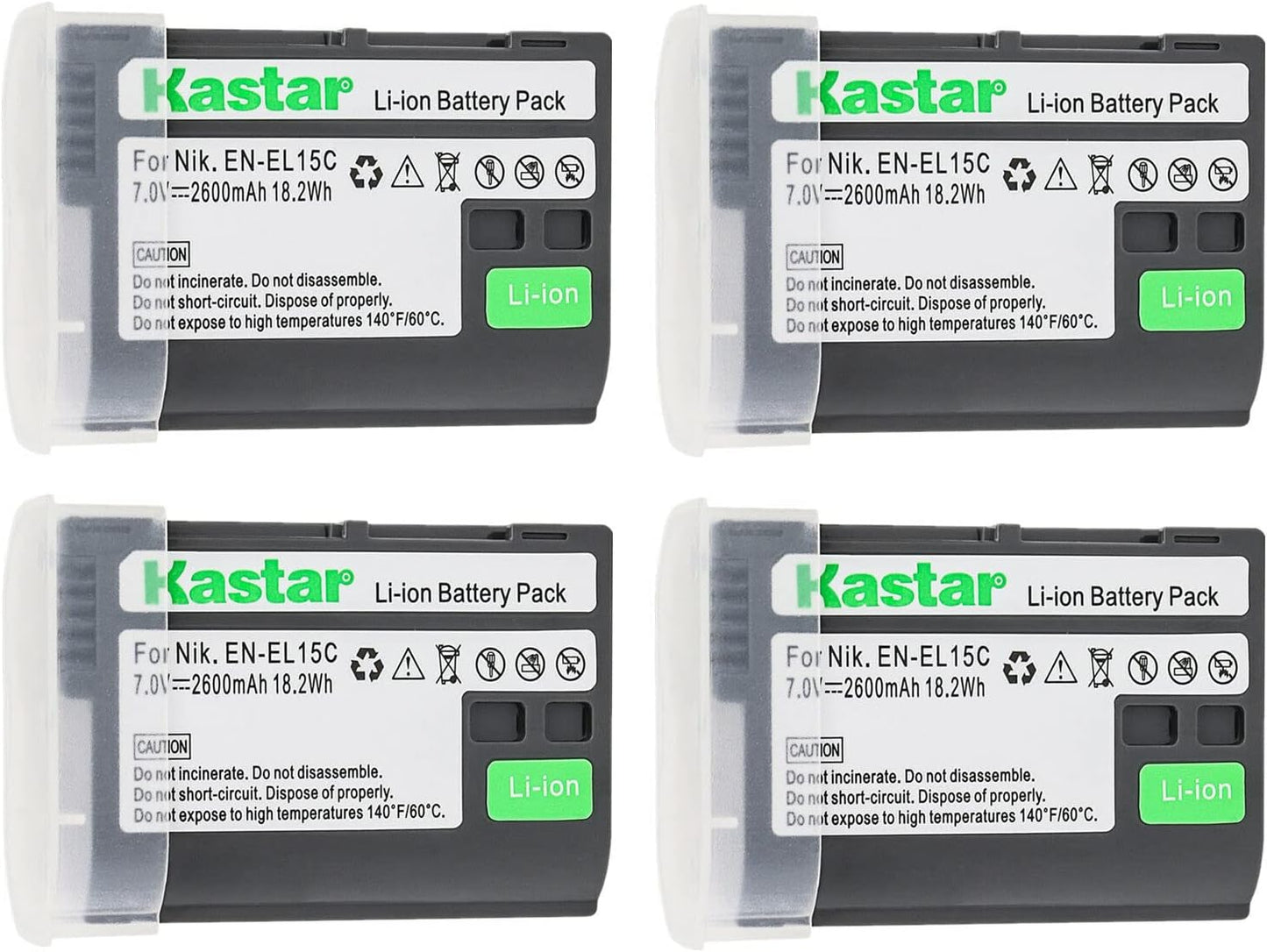 Kastar 4-Pack Battery Replacement for Nikon EN-EL15 Series Cameras