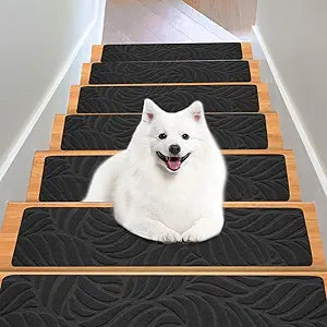 Non Slip Stair Treads for Wooden Steps - Durable Leaf Design