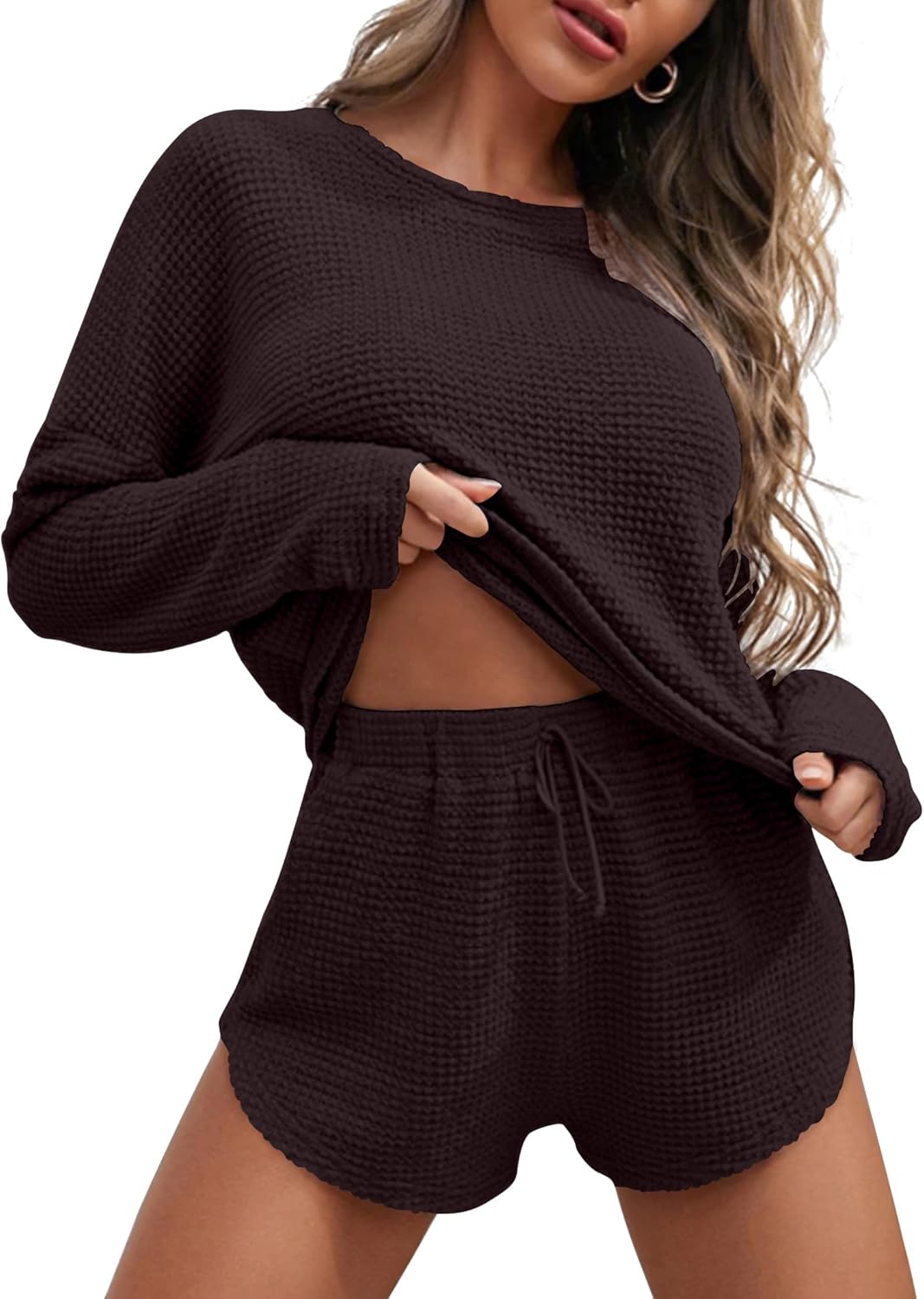 Ekouaer Womens Waffle Knit Pajama Sets for Ultimate Comfort