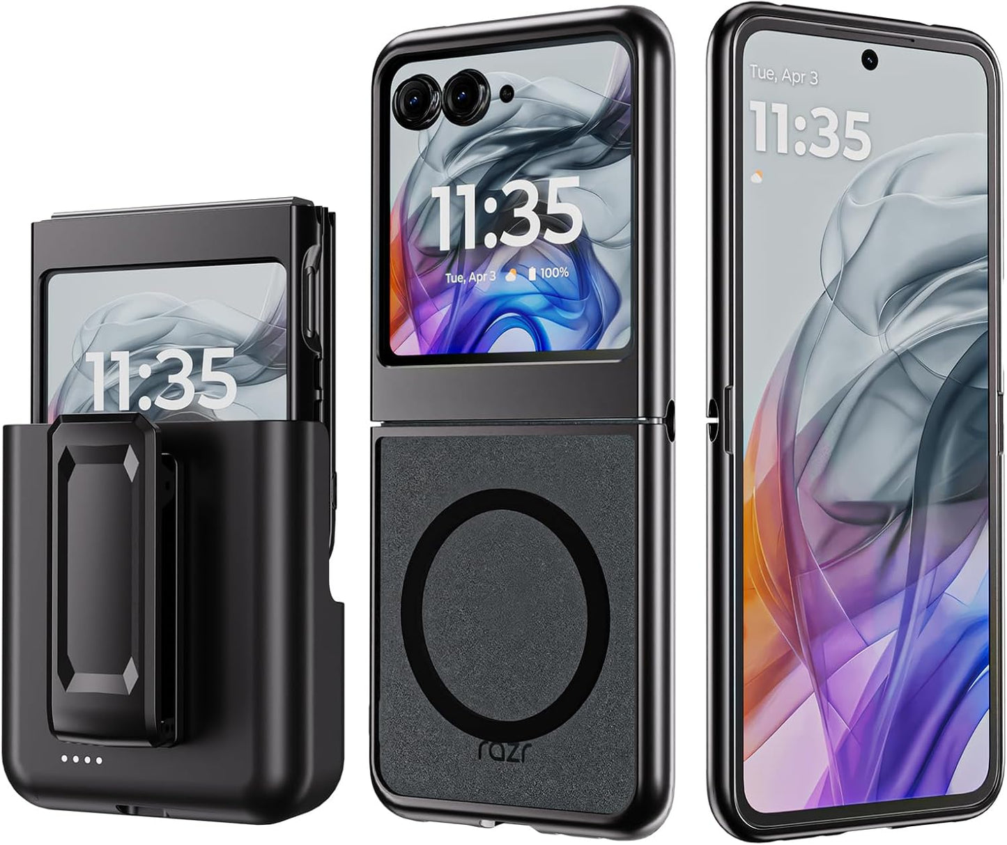 Motorola Razr 2024 2025 Case with 4400mAh Battery Holster