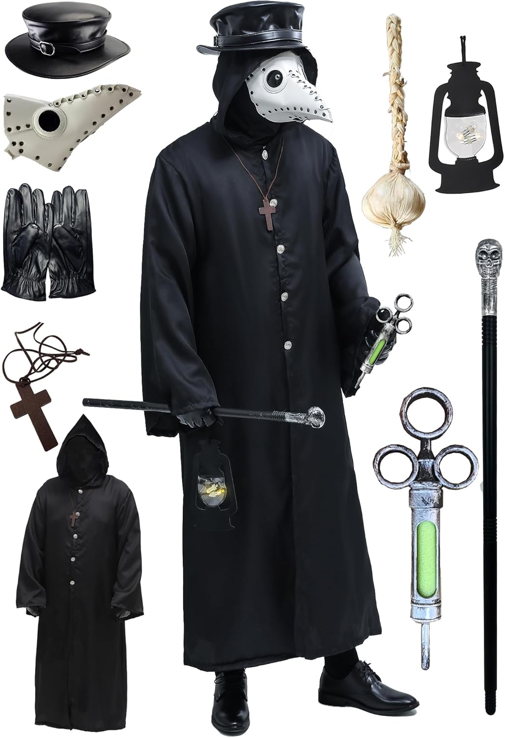 Absolute Vibe Plague Doctor Bird Mask and Hat Combo Set