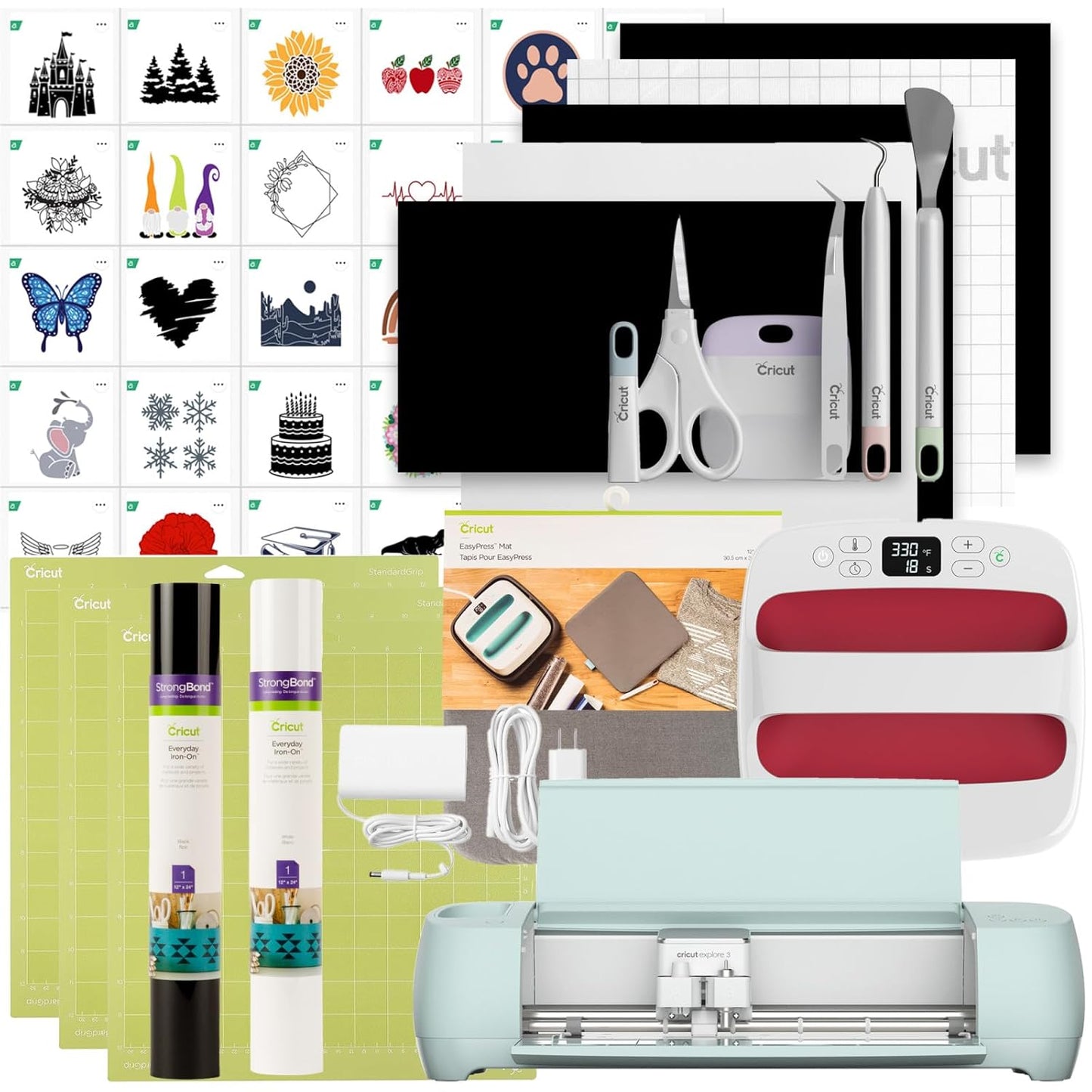 Cricut Explore 3 Smart Cutting Machine with Iron On Bundle