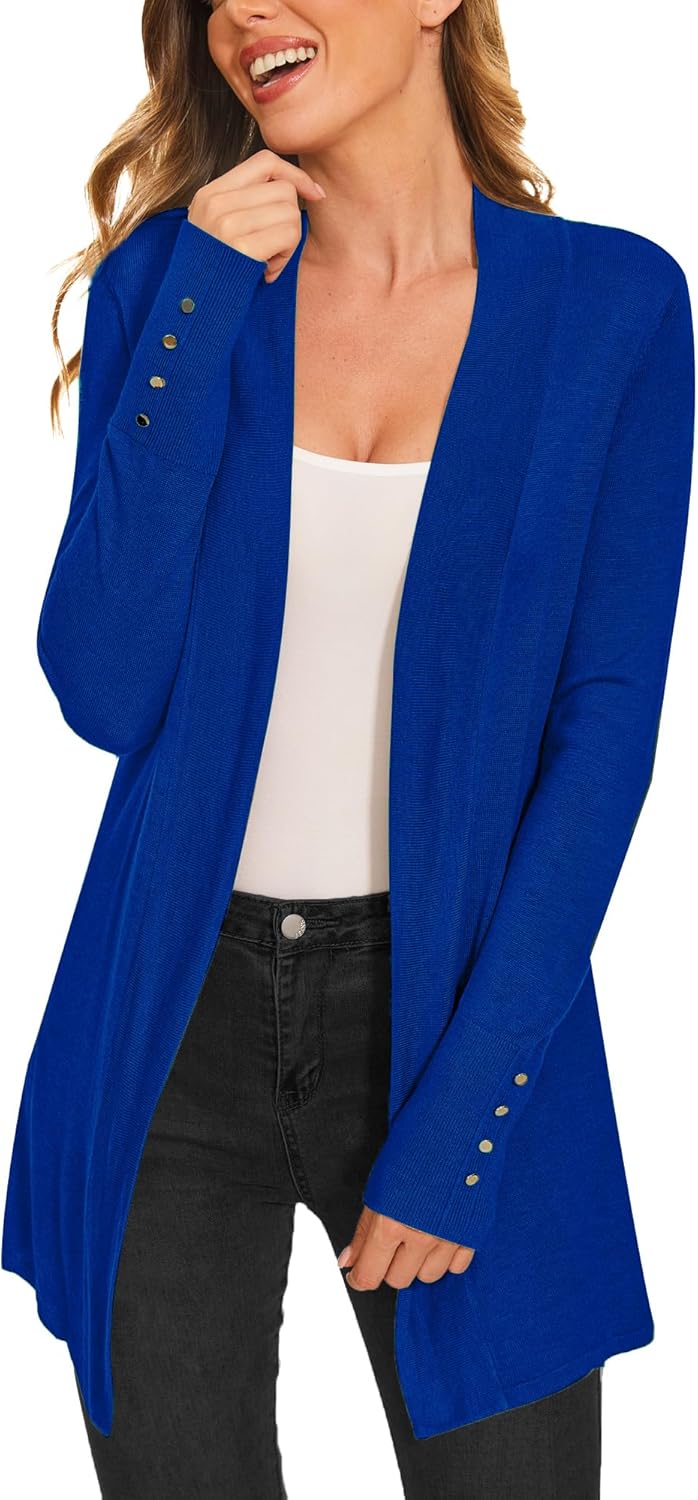 Stylish Long Sleeve Open Front Knit Cardigan for Women